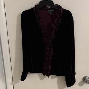Ralph Lauren Dark Purple Velvet Blouse